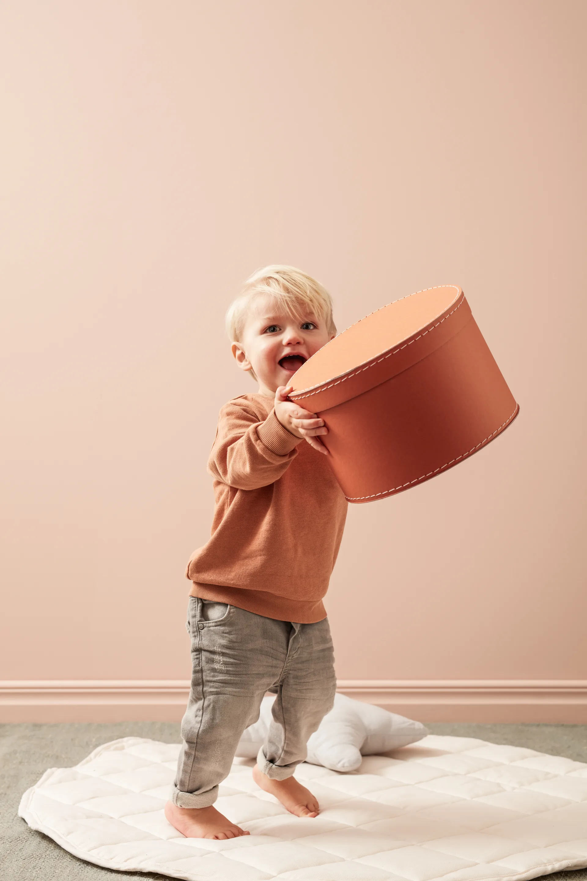 Caixa armazenamento redondo Kid's Base 2 peças , ferrugem Kid's Concept