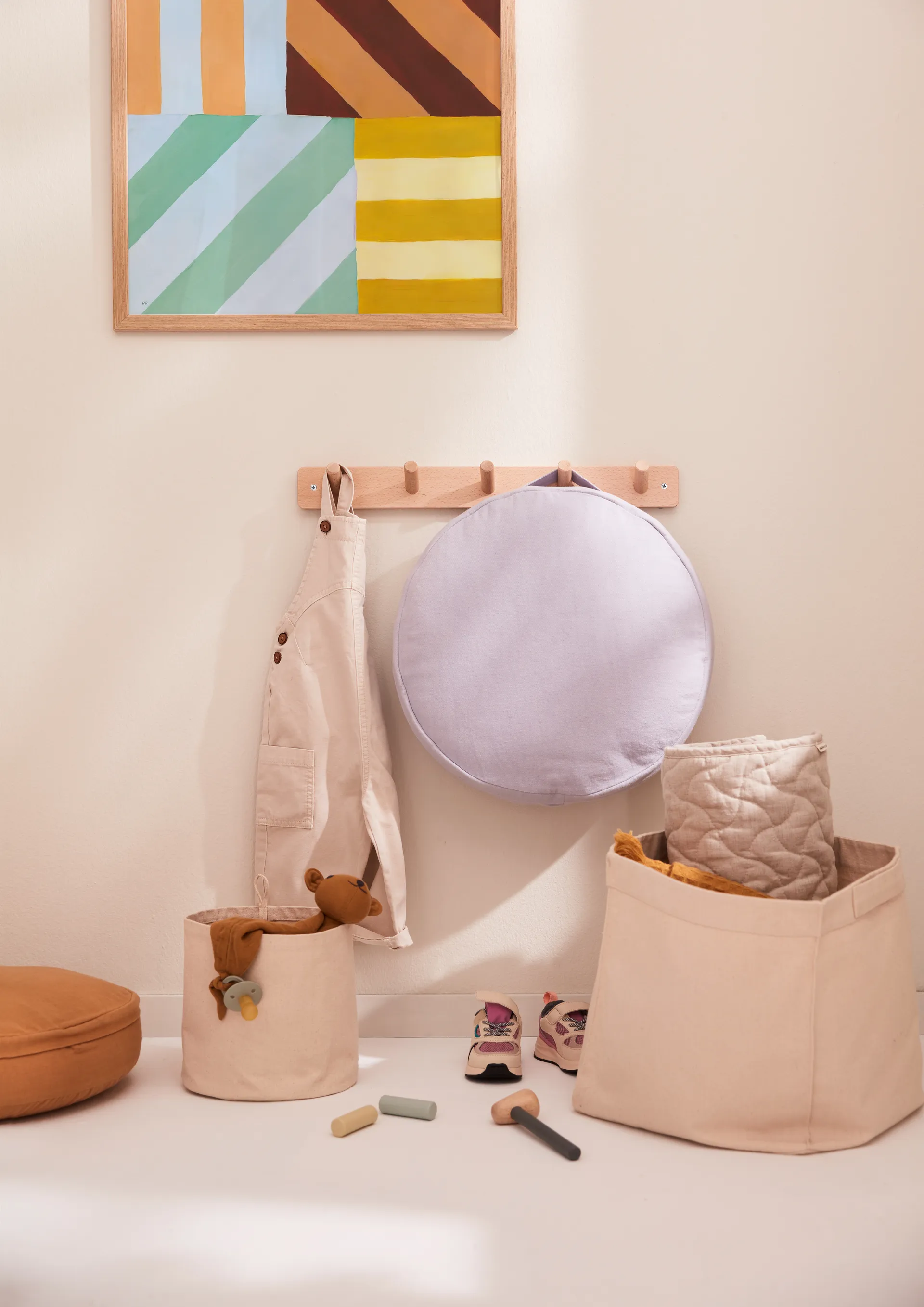 Cilindro têxtil de armazenamento 2-peças Kid's Base, Branco natural Kid's Concept