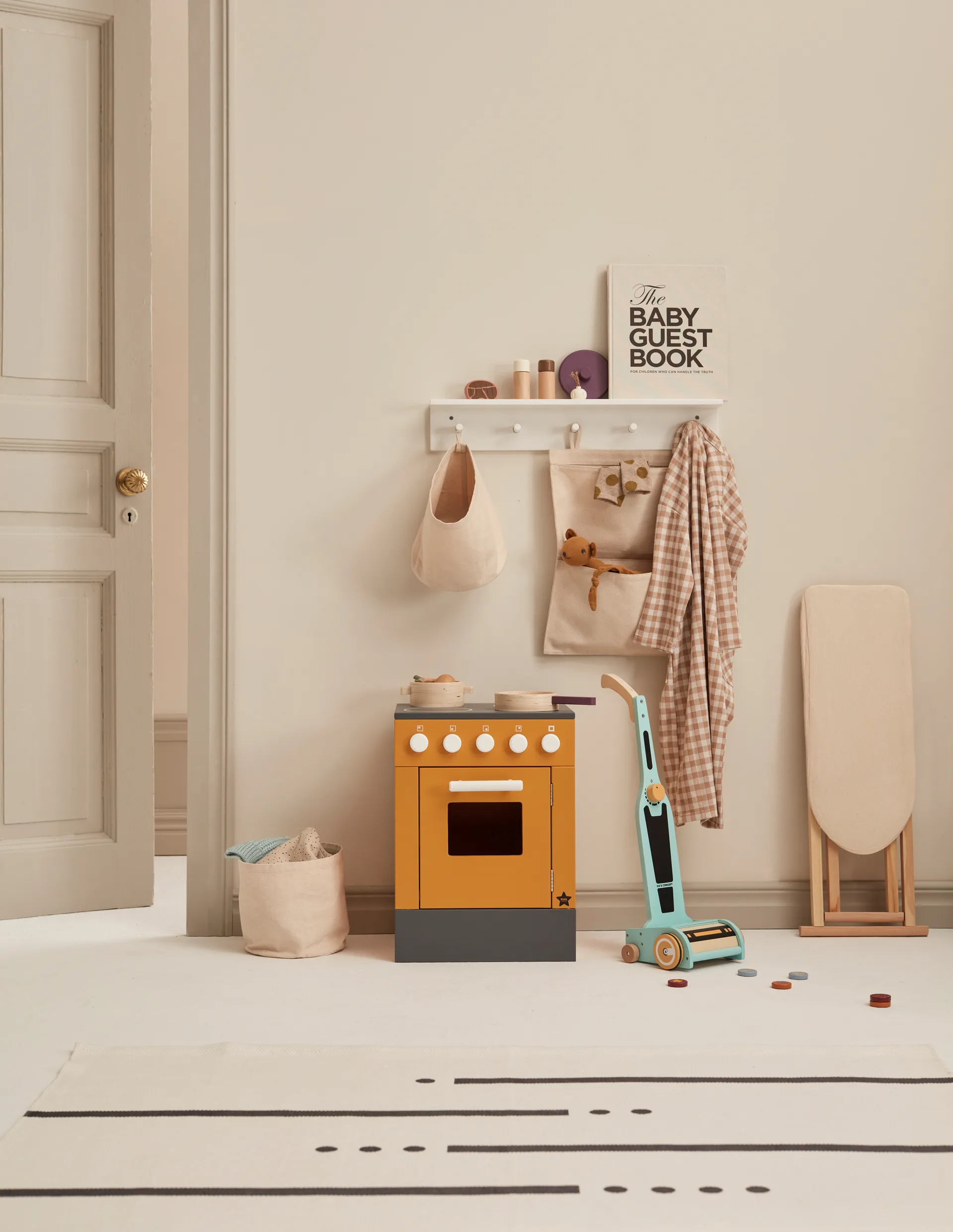 Cilindro têxtil de armazenamento 2-peças Kid's Base, Branco natural Kid's Concept