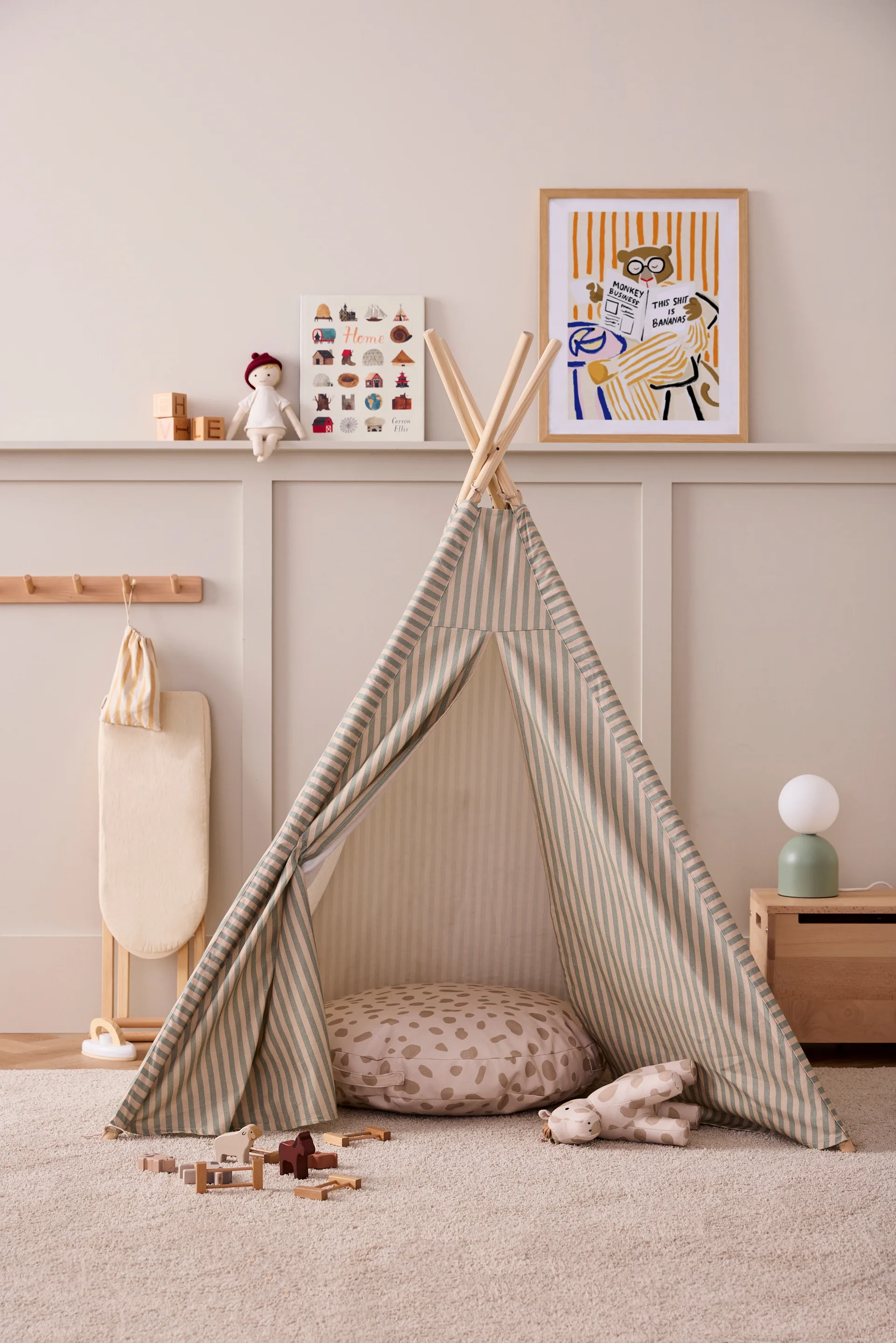 Kid's Base tenda tipi 100x95x140 cm, Rand Kid's Concept