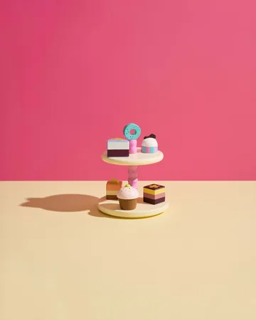 Kid's Concept prato de bolo com bolos - 9 peças - Kid's Concept