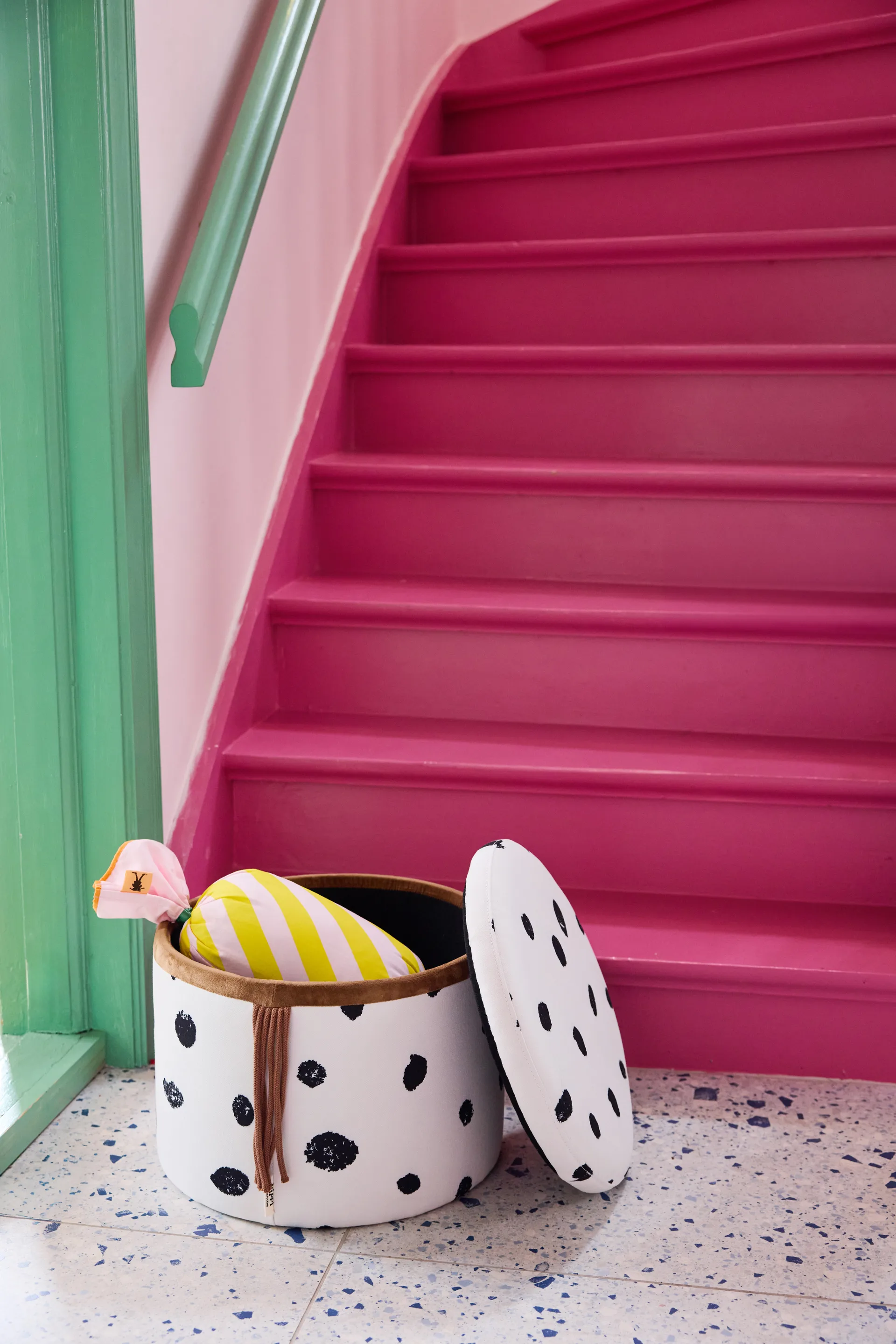 Pippi almofada em forma de rebuçado, Rosa, 53x16 cm Kid's Concept