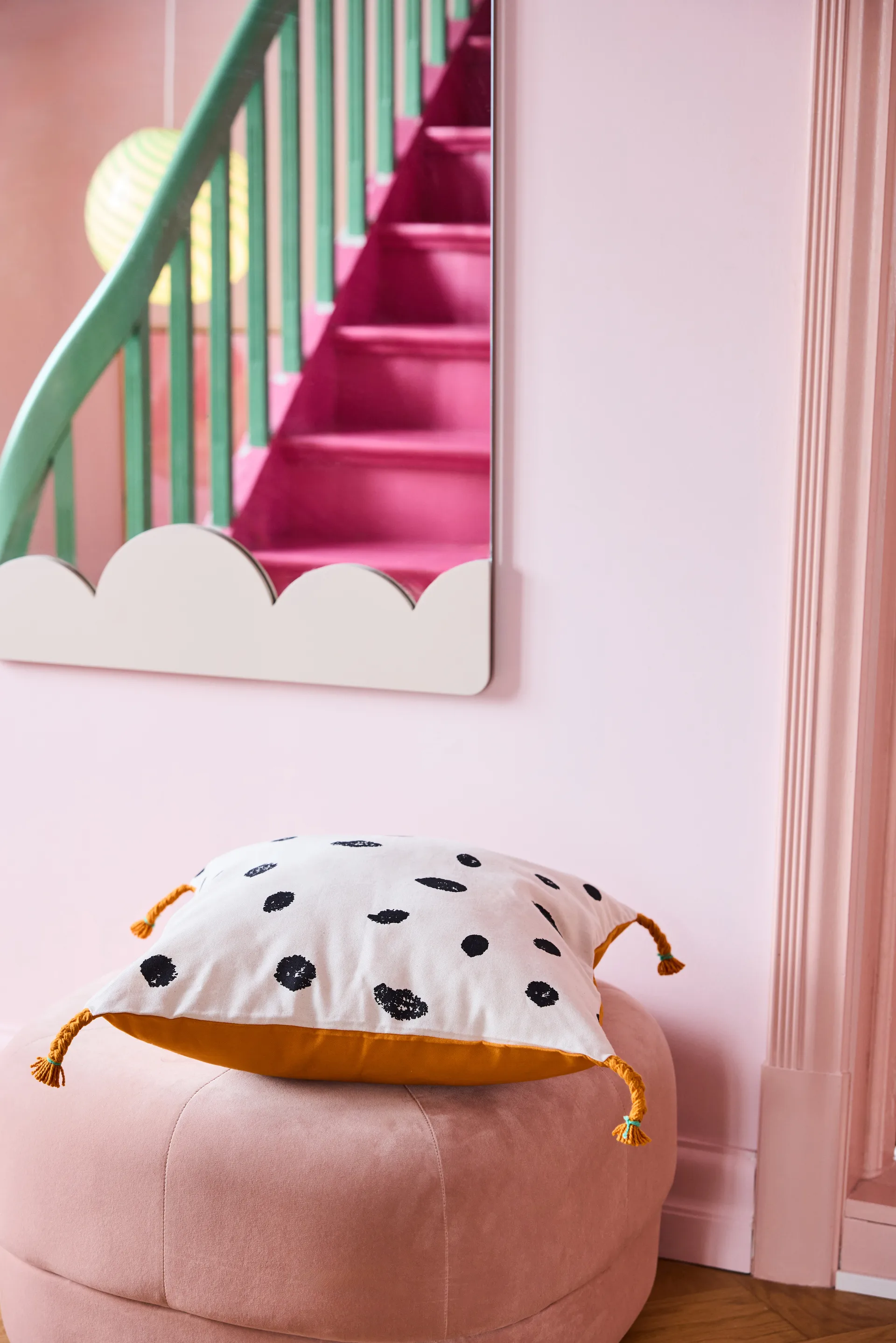 Pippi capa de almofada 50x50 cm, Branco-laranja Kid's Concept