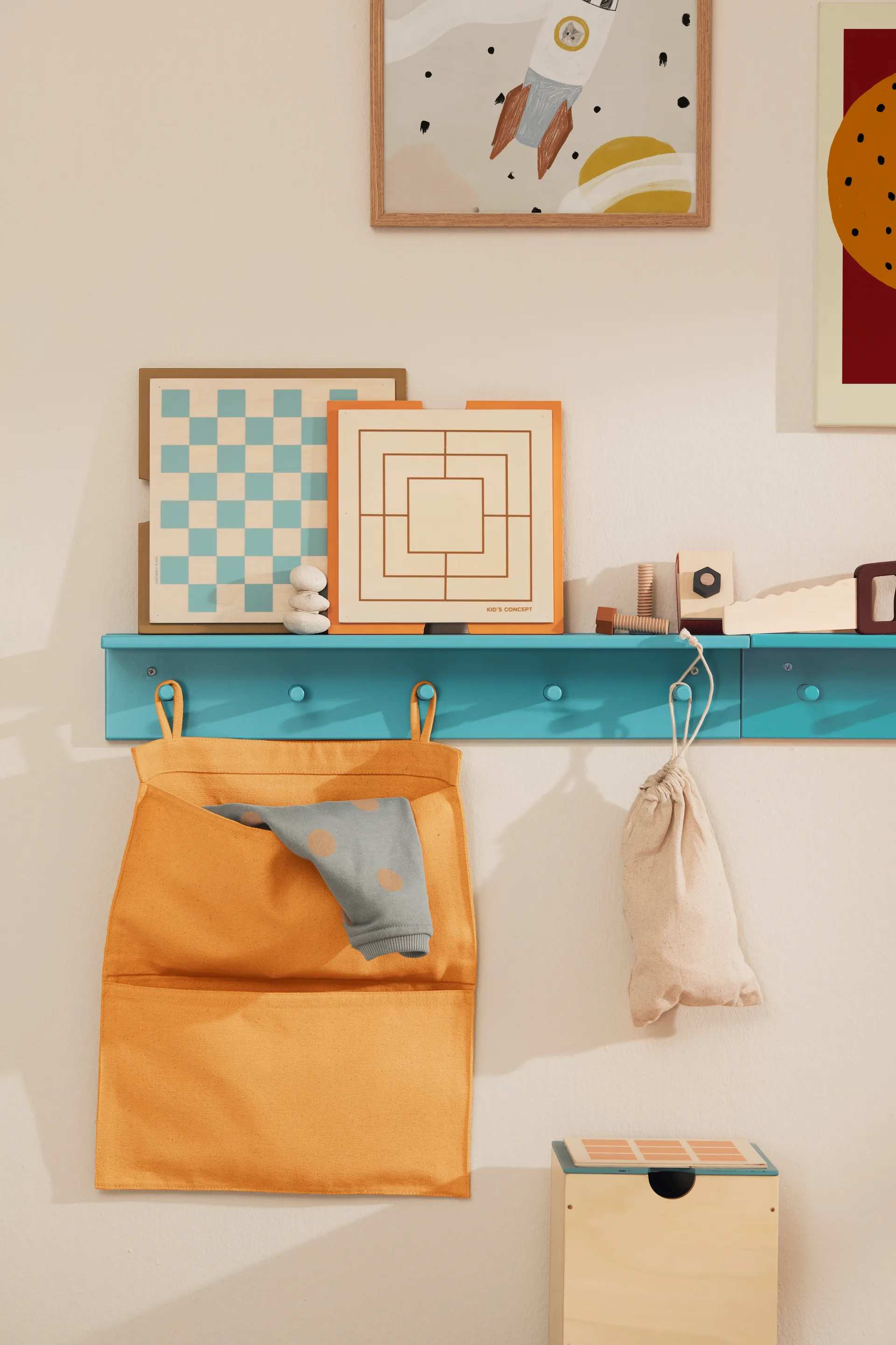 Prateleira com ganchos Star, Turquesa  Kid's Concept