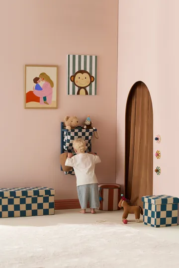 Prateleira para sacos quadriculada - Azul‑verde, 40x19x60 cm - Kid's Concept