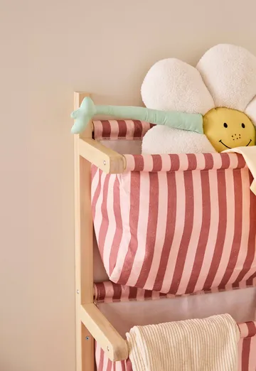 Prateleira para sacos riscada - Rosa-acastanhado, 40x19x60 cm - Kid's Concept