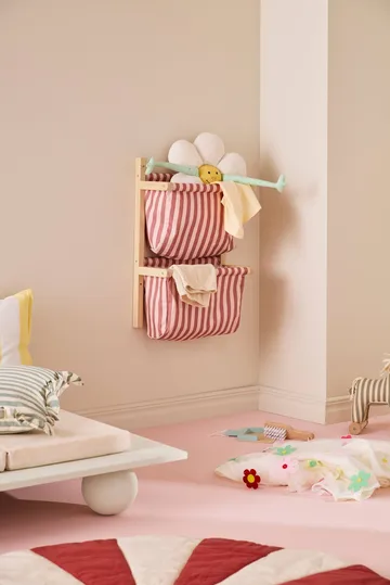 Prateleira para sacos riscada - Rosa-acastanhado, 40x19x60 cm - Kid's Concept