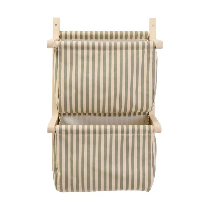 Prateleira para sacos riscada - Verde, 40x19x60 cm - Kid's Concept