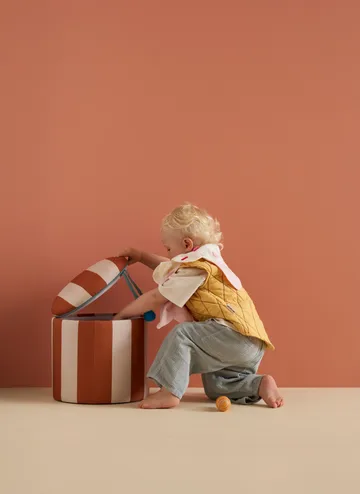 Pufe cilíndrico com arrumação - Castanho, Ø40x30,5 cm - Kid's Concept