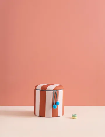 Pufe cilíndrico com arrumação - Castanho, Ø40x30,5 cm - Kid's Concept