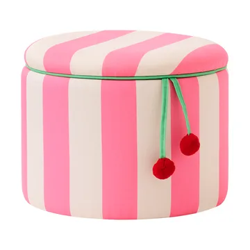 Pufe cilíndrico com arrumação - Rosa, Ø40x30,5 cm - Kid's Concept