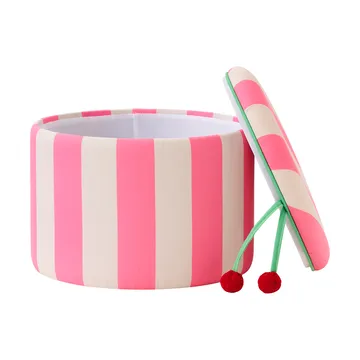 Pufe cilíndrico com arrumação - Rosa, Ø40x30,5 cm - Kid's Concept