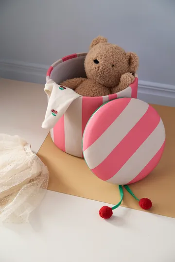 Pufe cilíndrico com arrumação - Rosa, Ø40x30,5 cm - Kid's Concept