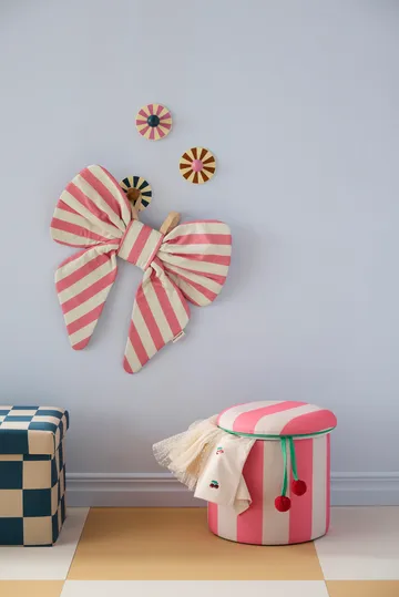 Pufe cilíndrico com arrumação - Rosa, Ø40x30,5 cm - Kid's Concept