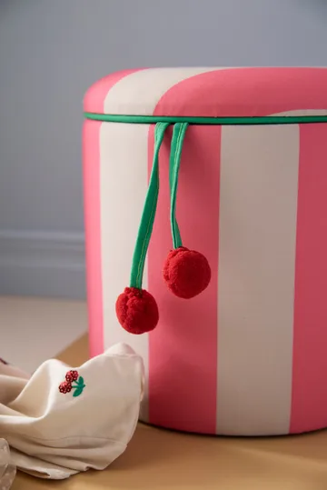 Pufe cilíndrico com arrumação - Rosa, Ø40x30,5 cm - Kid's Concept