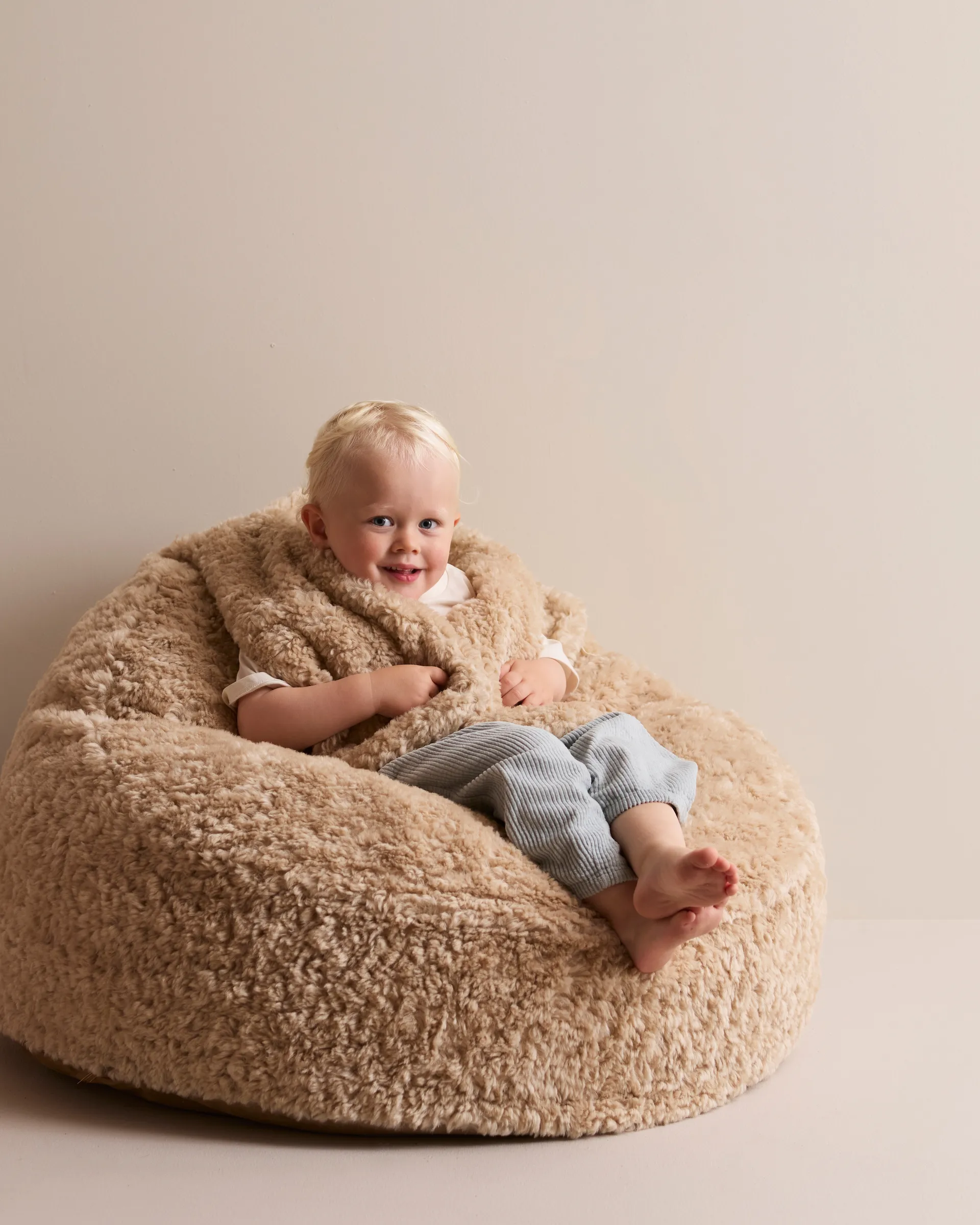 Snuggle puff cadeira, Bege, Ø80x50 cm Kid's Concept