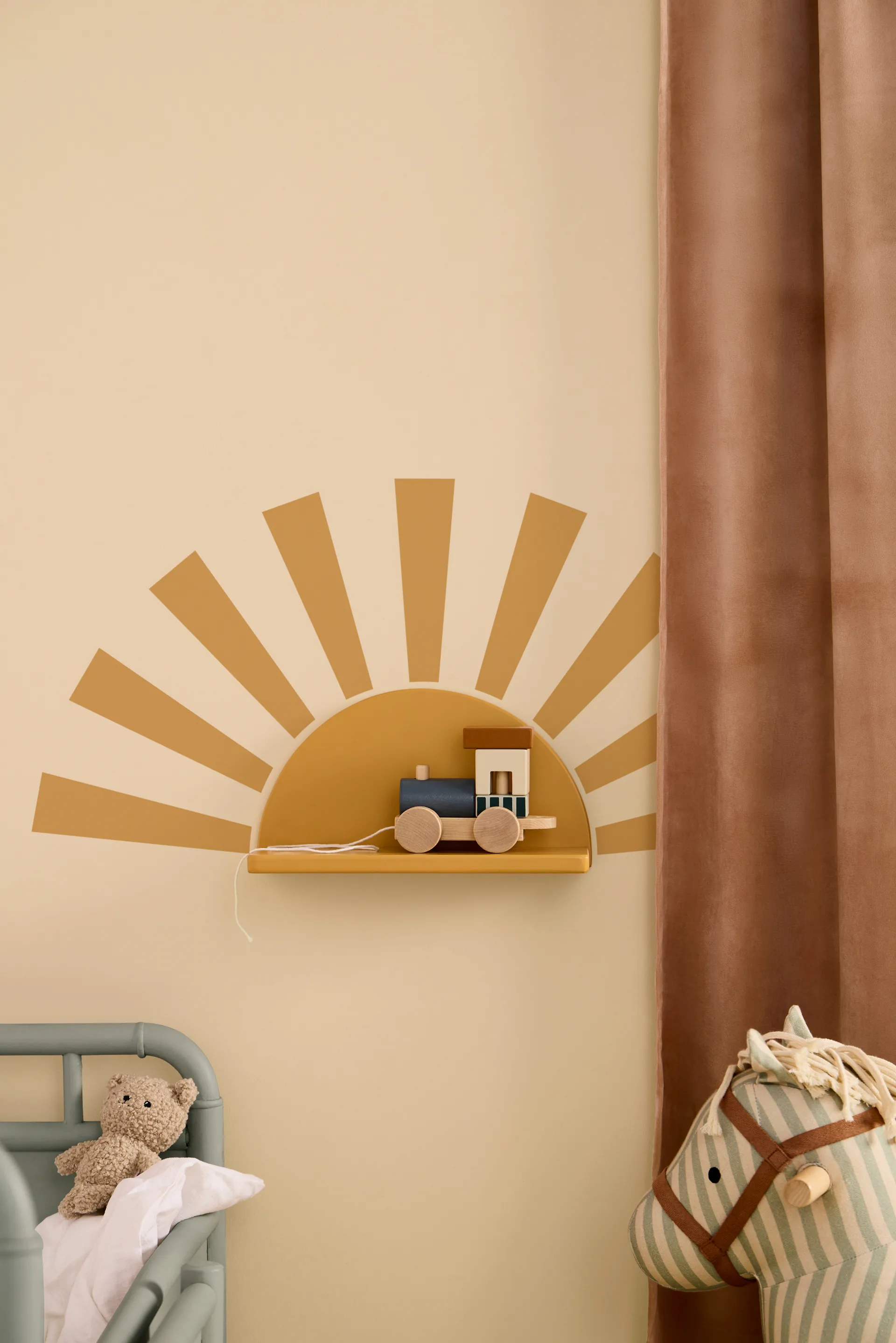 Star prateleira circular incluindo autocolantes, Mostarda Kid's Concept