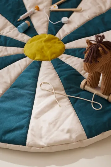 Tapete de brincar Cirkus - Azul‑verde, Ø112x2 cm - Kid's Concept