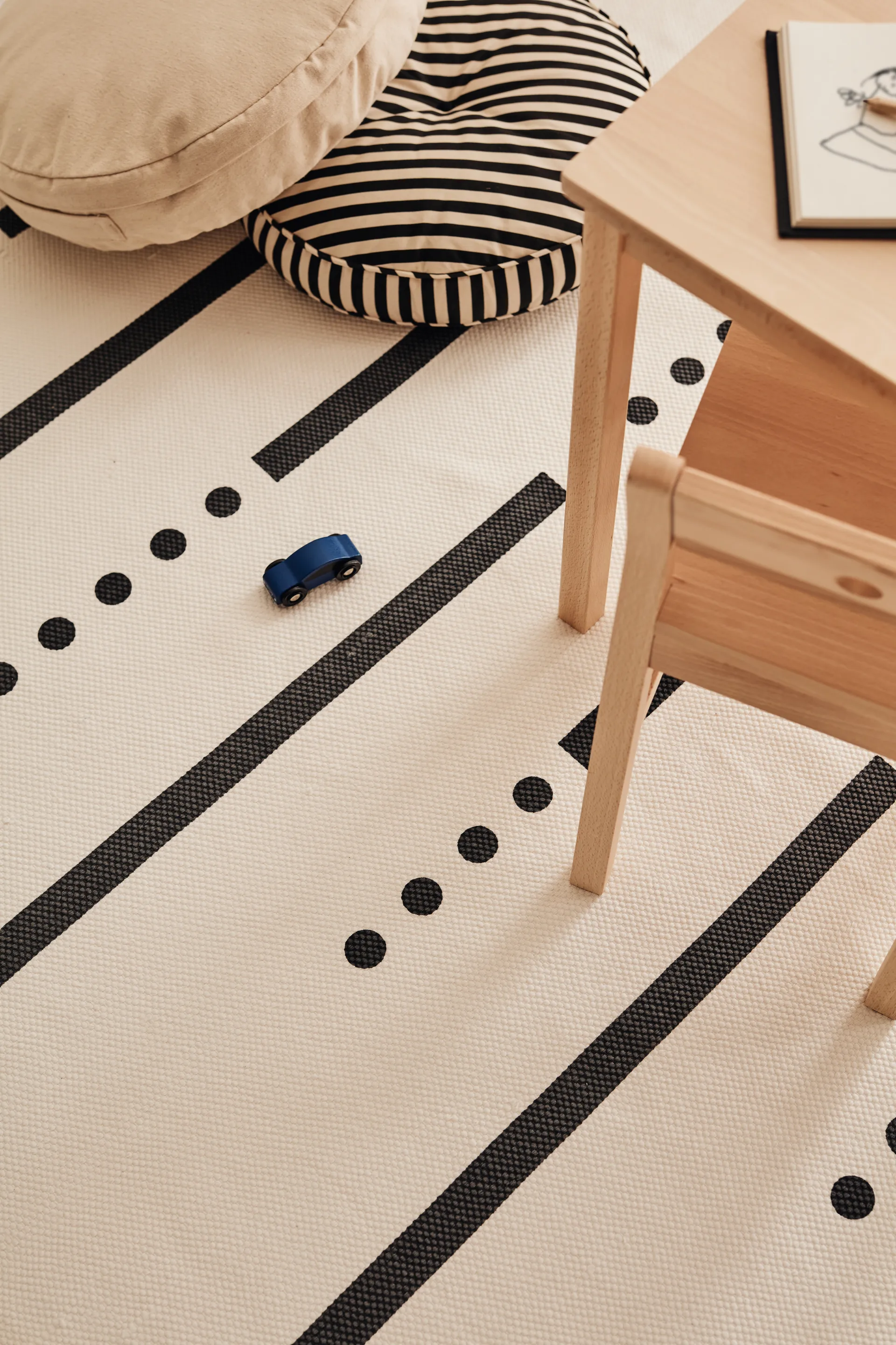 Tapete Kid's Base branco cinzento 130x160 cm, Branco Kid's Concept