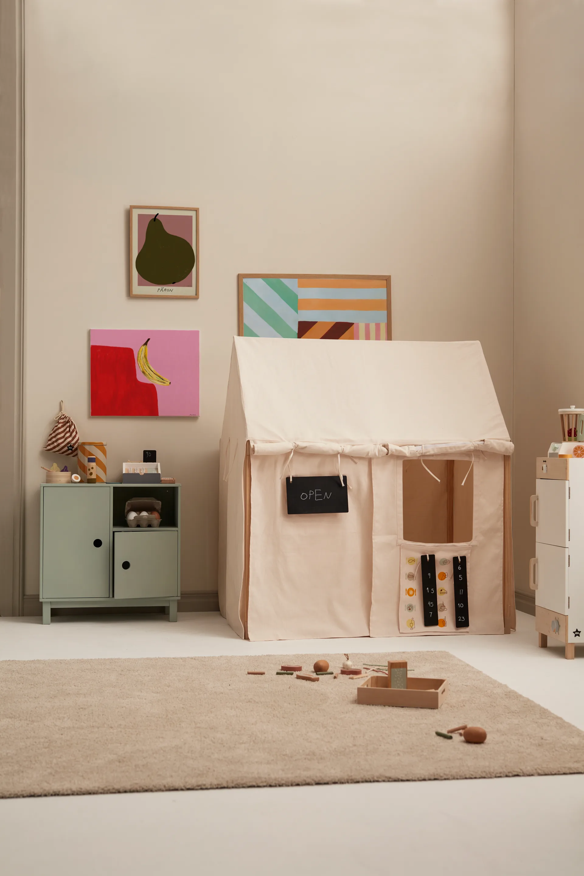 Tenda Playhouse Kid's Base, Branco natural Kid's Concept