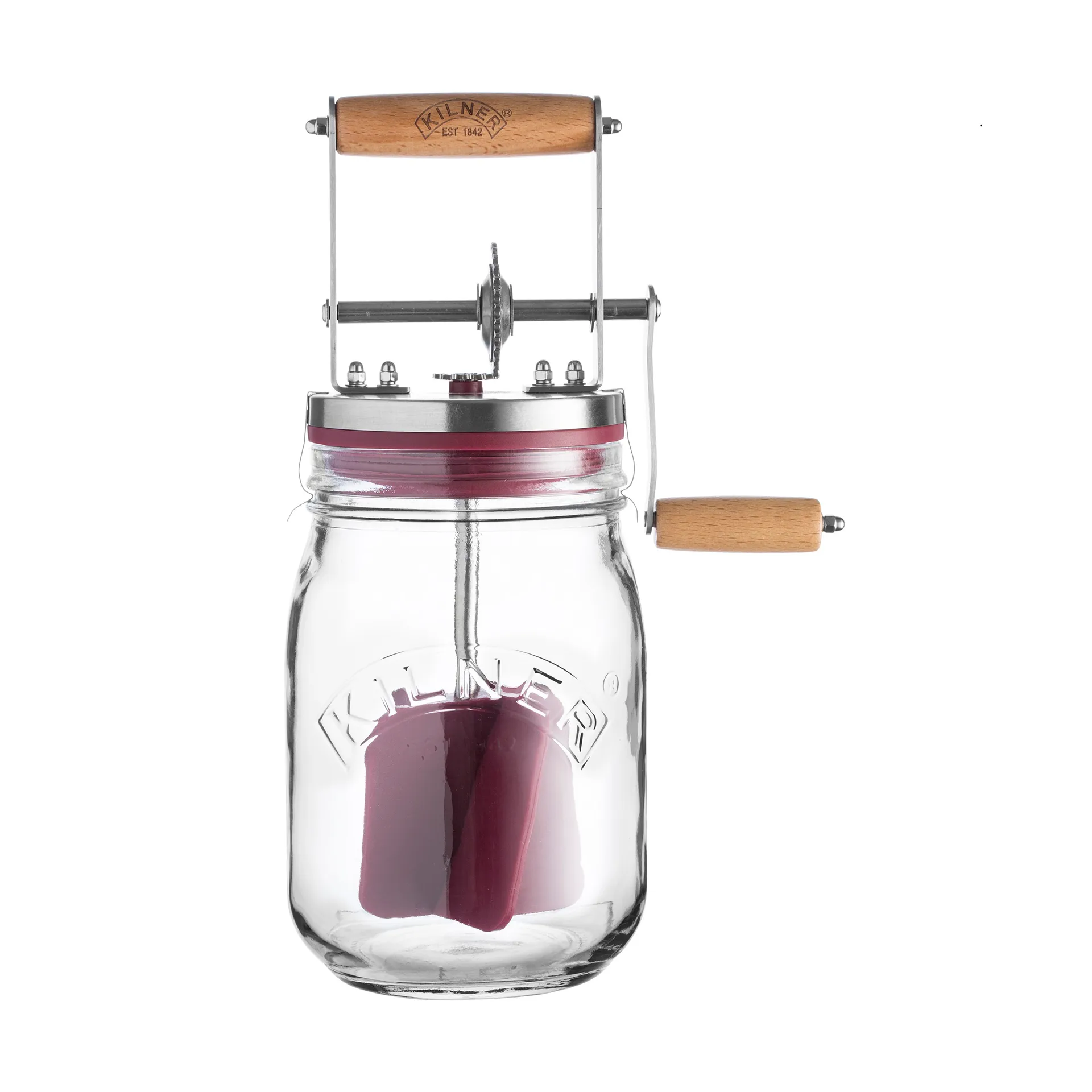 Batedor de manteiga Kilner, Transparente-vermelho, 1 L Kilner