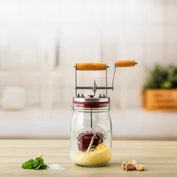 Batedor de manteiga Kilner - Transparente-vermelho, 1 L - Kilner