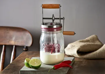 Batedor de manteiga Kilner - Transparente-vermelho, 1 L - Kilner