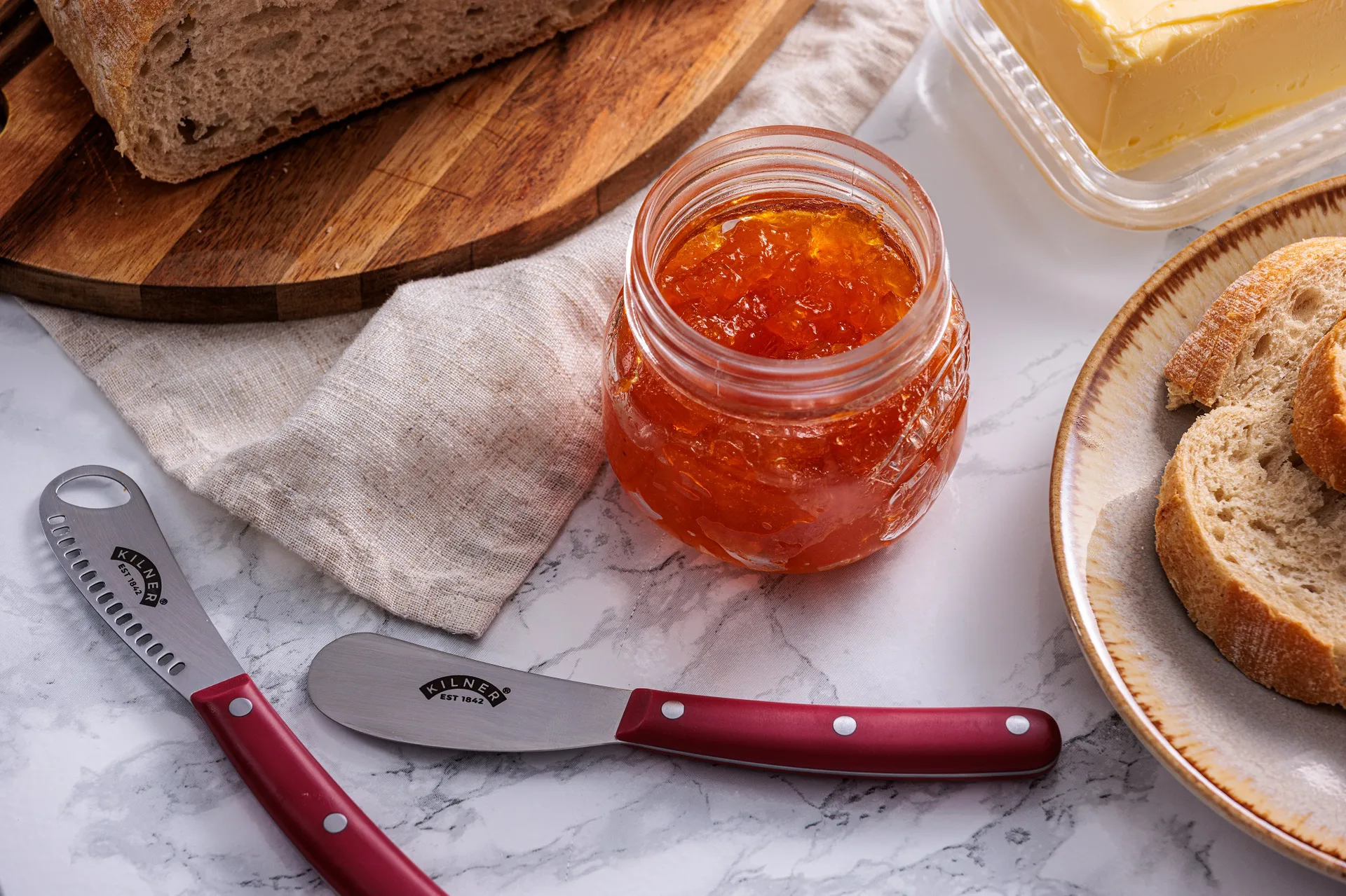 Conjunto de facas de manteiga Kilner, Vermelho-aço inoxidável Kilner