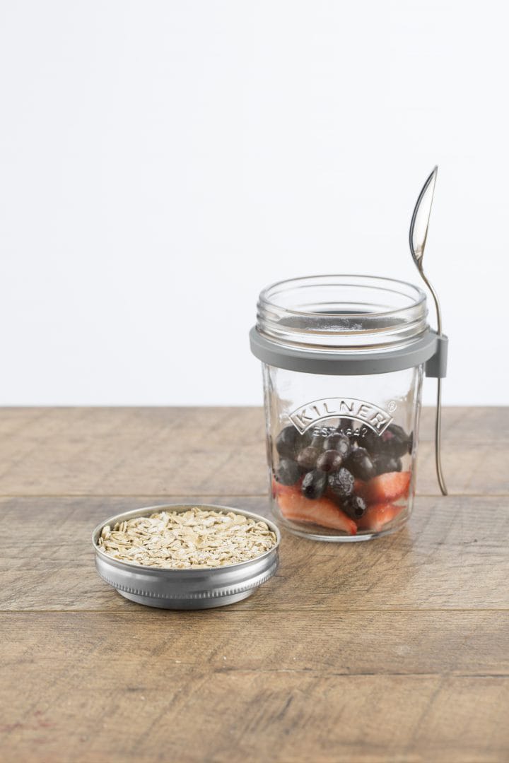 Conjunto de pequeno-almoço tigela de vidro + colher, 0,35 L Kilner