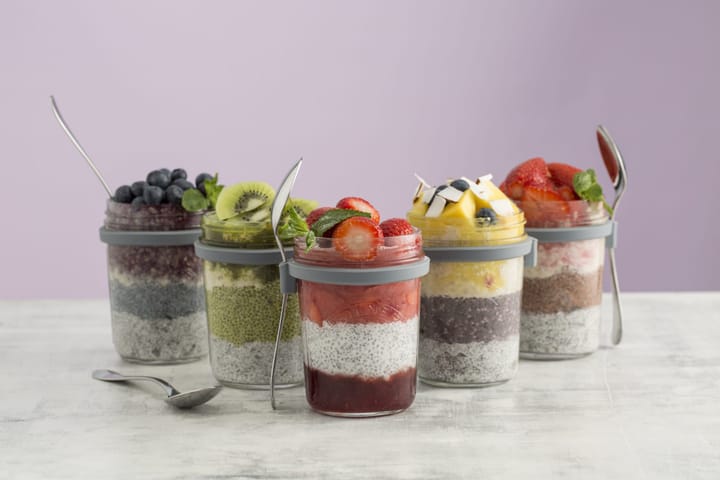 Conjunto de pequeno-almoço tigela de vidro + colher, 0,35 L Kilner
