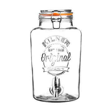 Dispensador de bebidas Kilner com torneira - Transparente-aço inoxidável, 8 L - Kilner