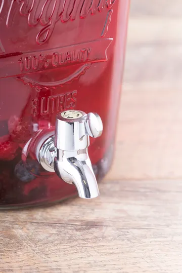 Dispensador de bebidas Kilner com torneira - Transparente-aço inoxidável, 8 L - Kilner