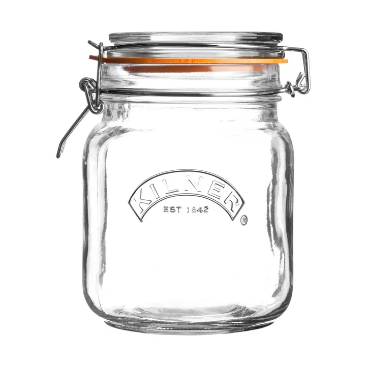 Frasco de conservação Kilner quadrado com fecho de arame - Transparente, 1 L - Kilner