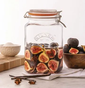 Frasco de conservação Kilner quadrado com fecho de arame - Transparente-aço inoxidável, 3 L - Kilner