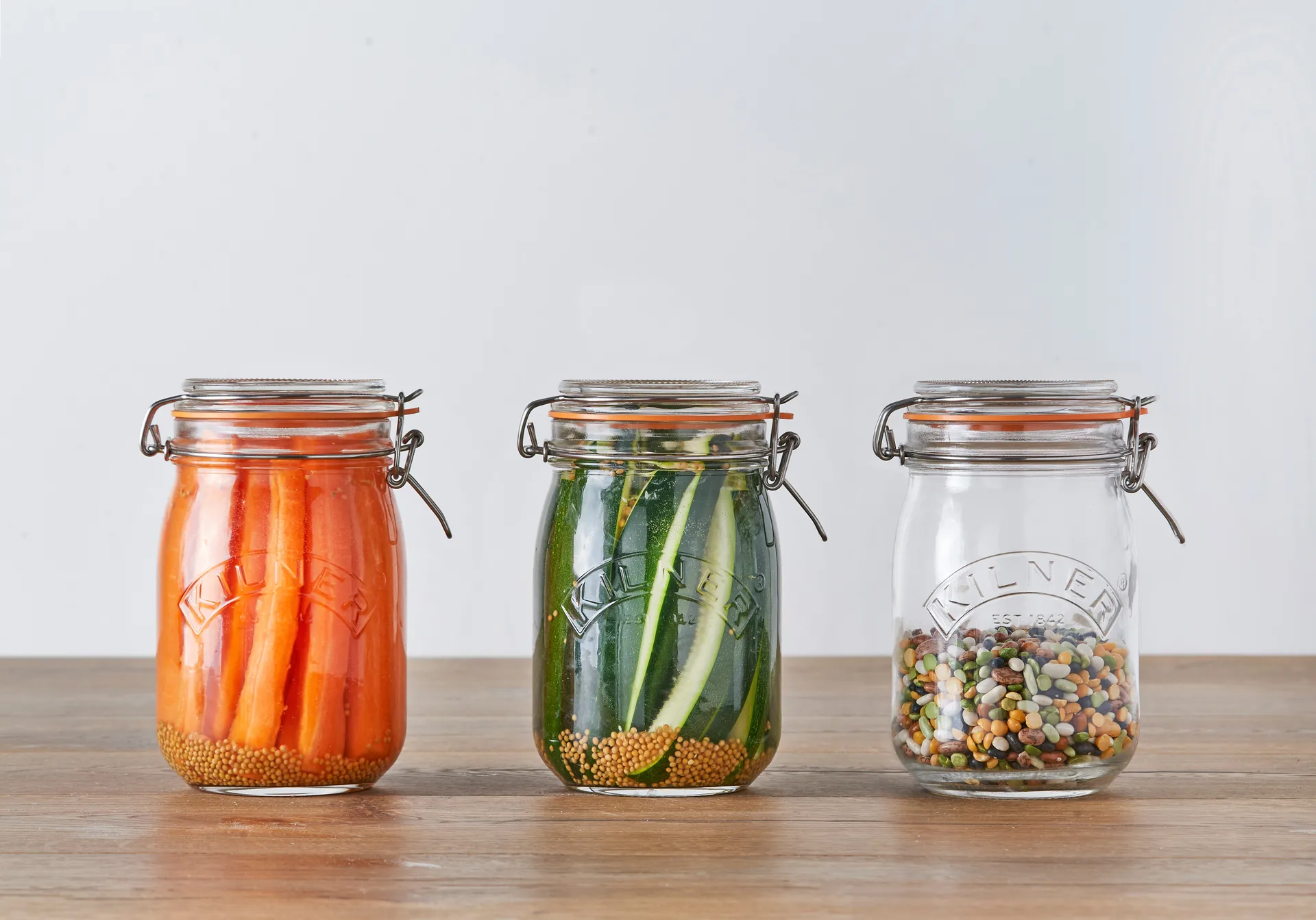 Frasco redondo Kilner com fecho de arame, Transparente, 1 L Kilner