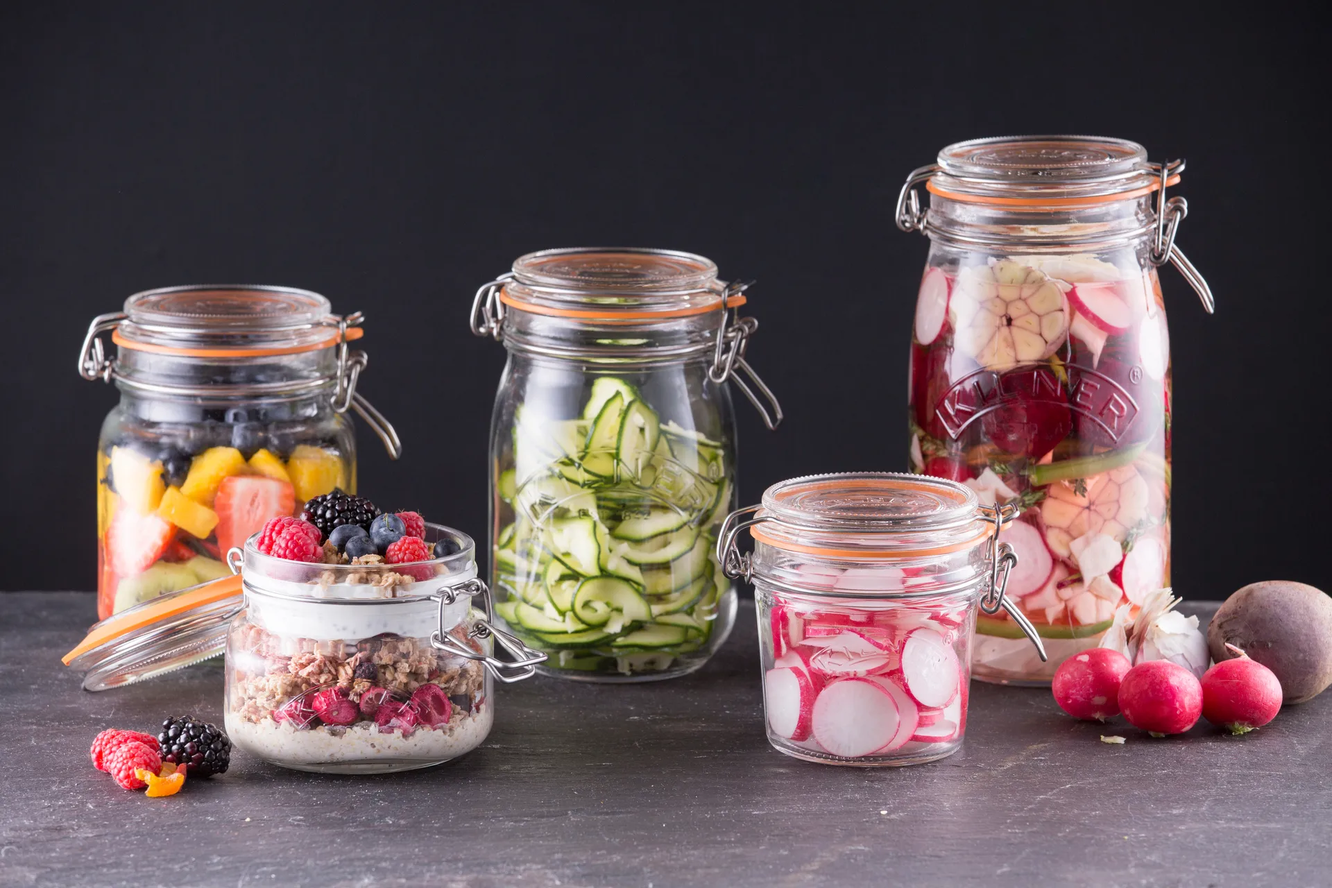 Frasco redondo Kilner com fecho de arame, Transparente, 2 L Kilner