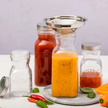 Garrafa de sumo e molho Kilner - Transparente-aço inoxidável, 0,5 L - Kilner