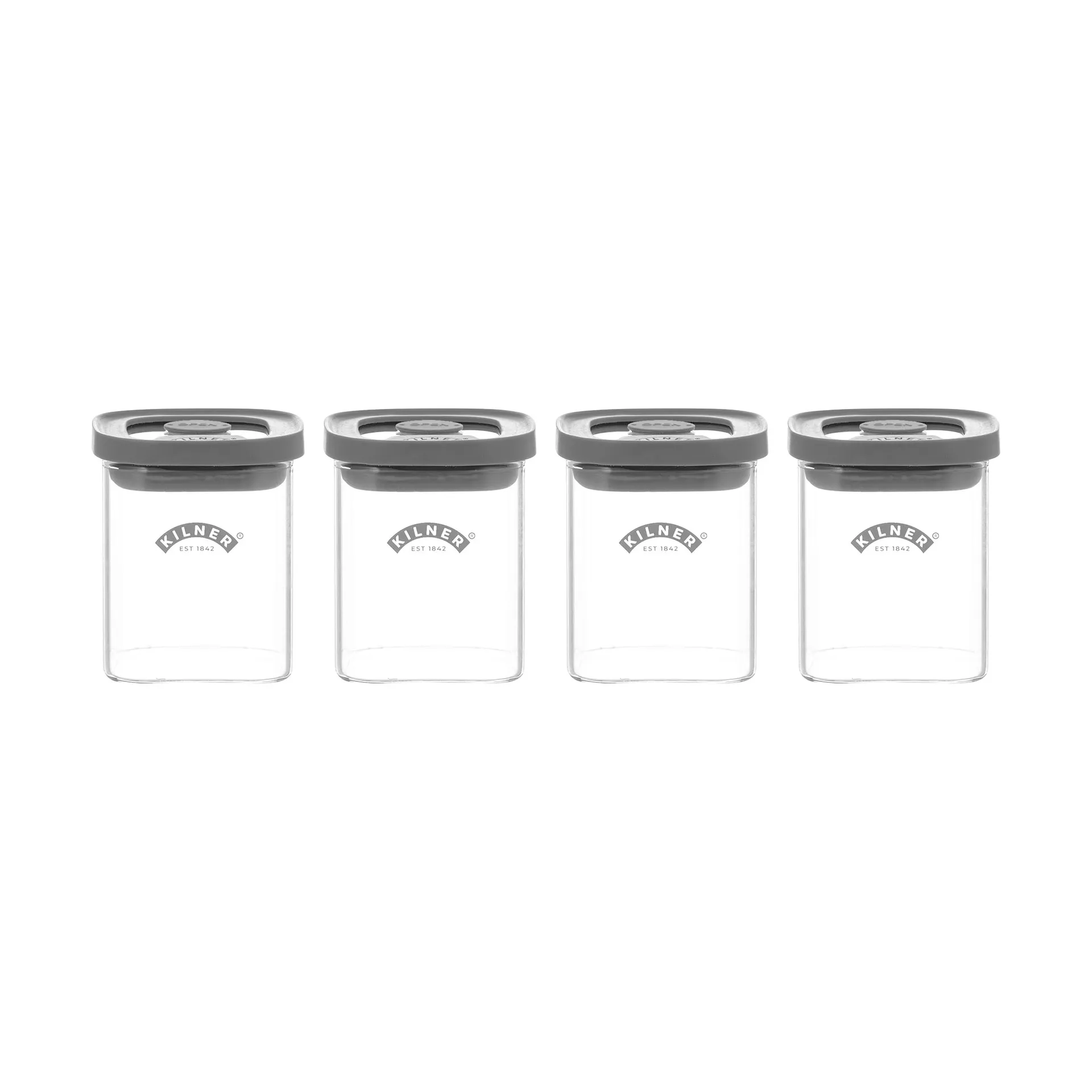 Kilner FRESH frascos de especiarias, Transparente-cinza, 4-pack, 160 ml Kilner