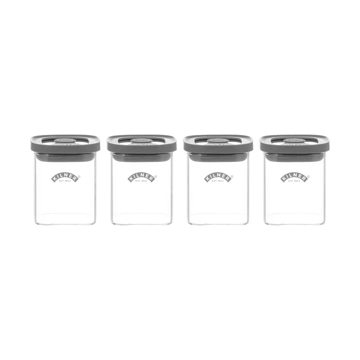 Kilner FRESH frascos de especiarias - Transparente-cinza, 4-pack, 160 ml - Kilner