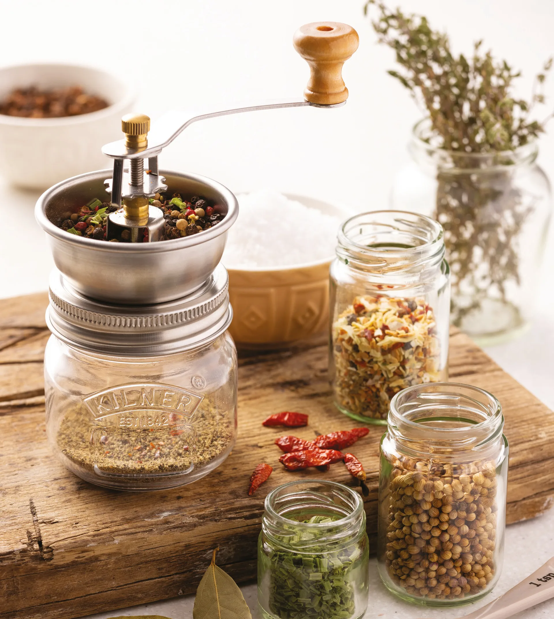 Moinho de especiarias Kilner, Transparente-aço inoxidável, 250 ml Kilner