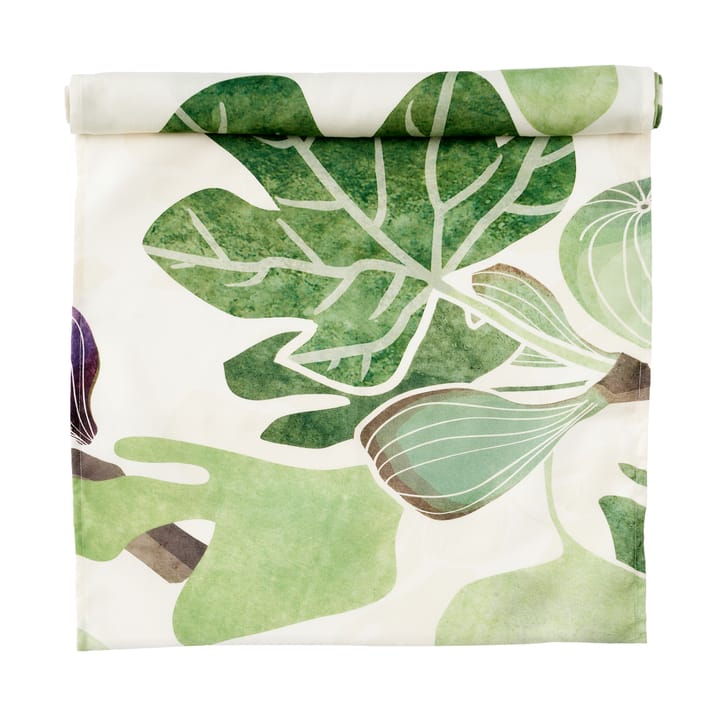 Caminho de mesa Figs - Verde-branco - Klippan Yllefabrik