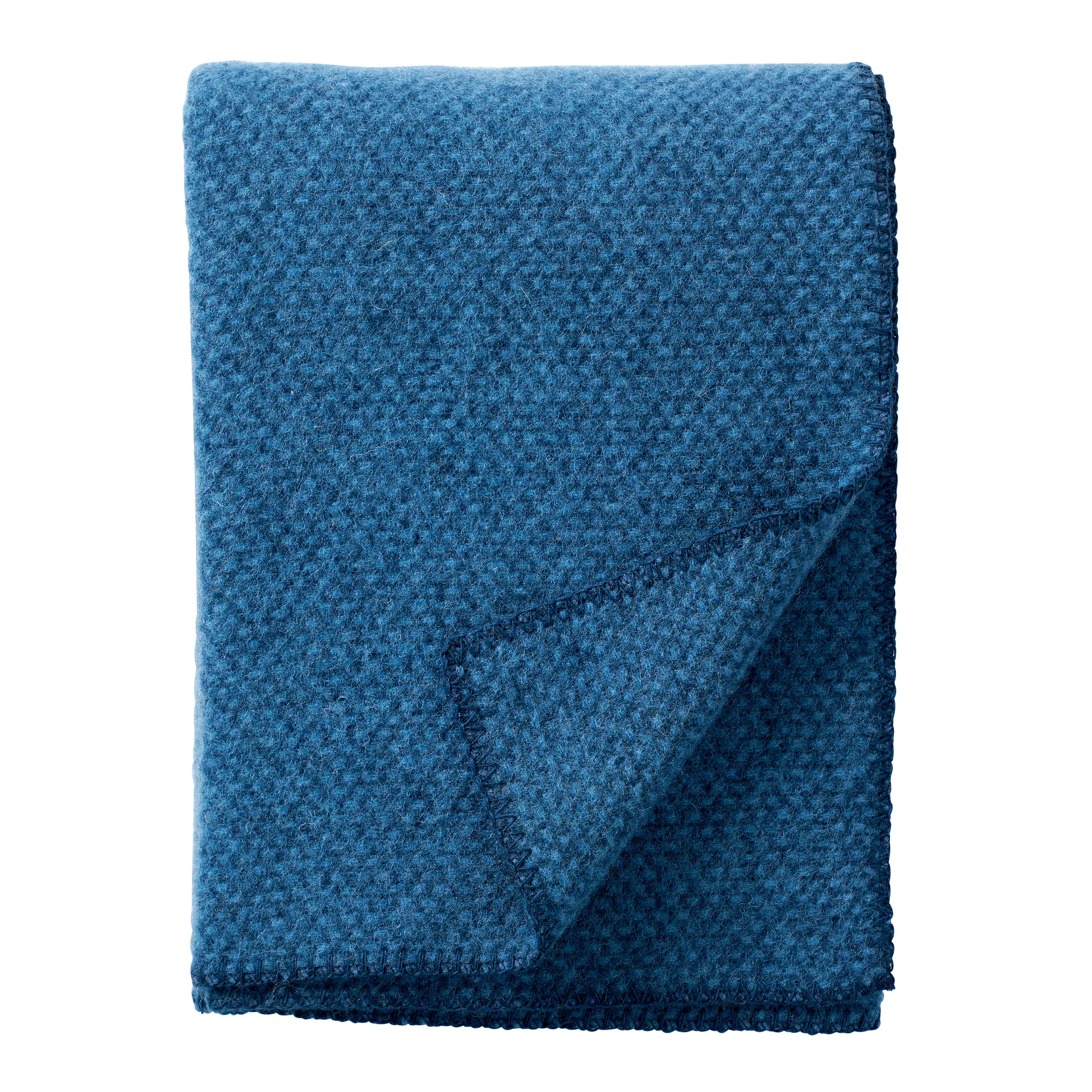 Domino manta de lã, Sea blue (azul), 130x180 cm Klippan Yllefabrik