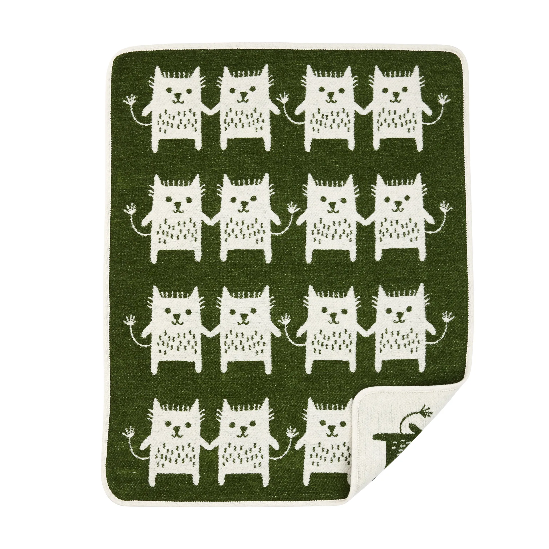 Manta chenille Little me, verde Klippan Yllefabrik