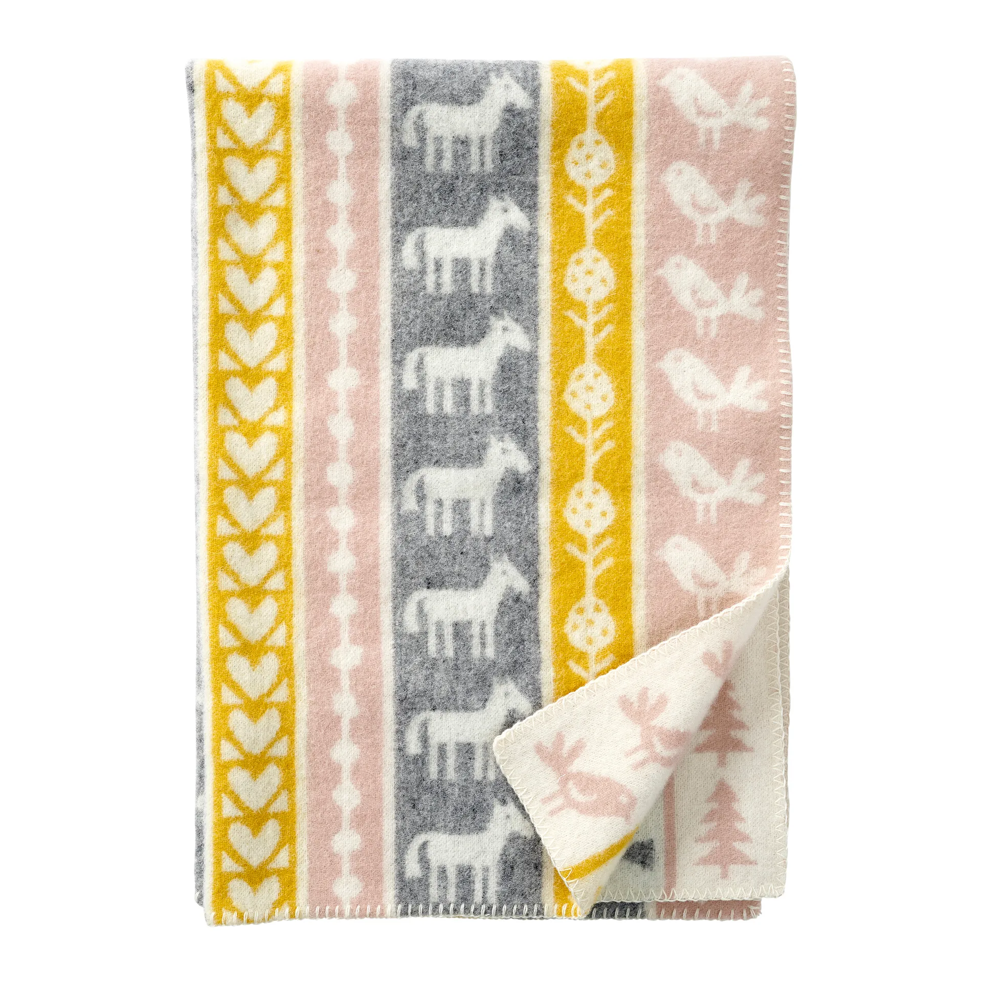 Manta de bebé em lã Nature, Amarelo Klippan Yllefabrik