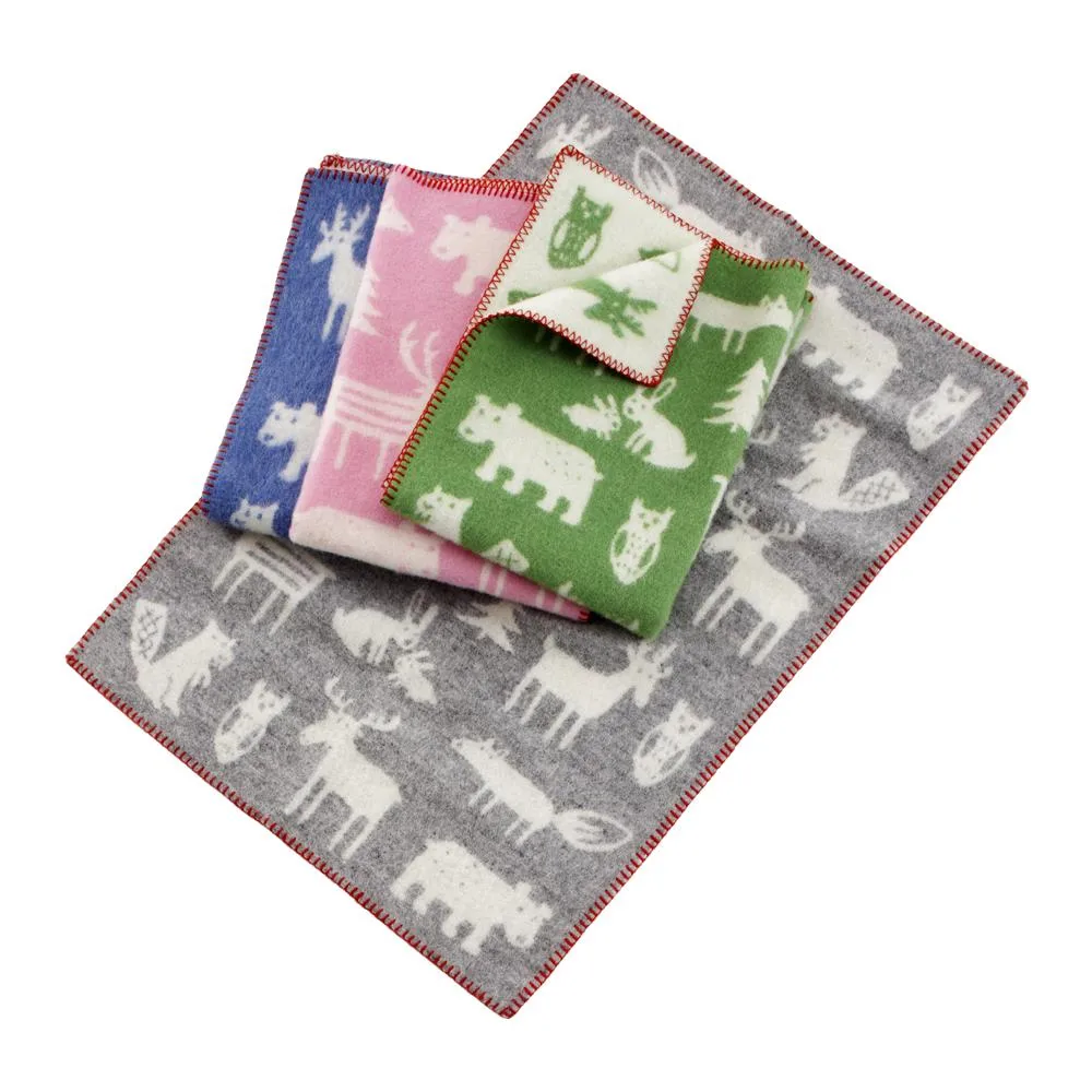 Manta de criança Forest, azul Klippan Yllefabrik