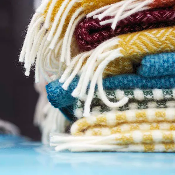 Manta de lã Chevron, Amarelo Klippan Yllefabrik