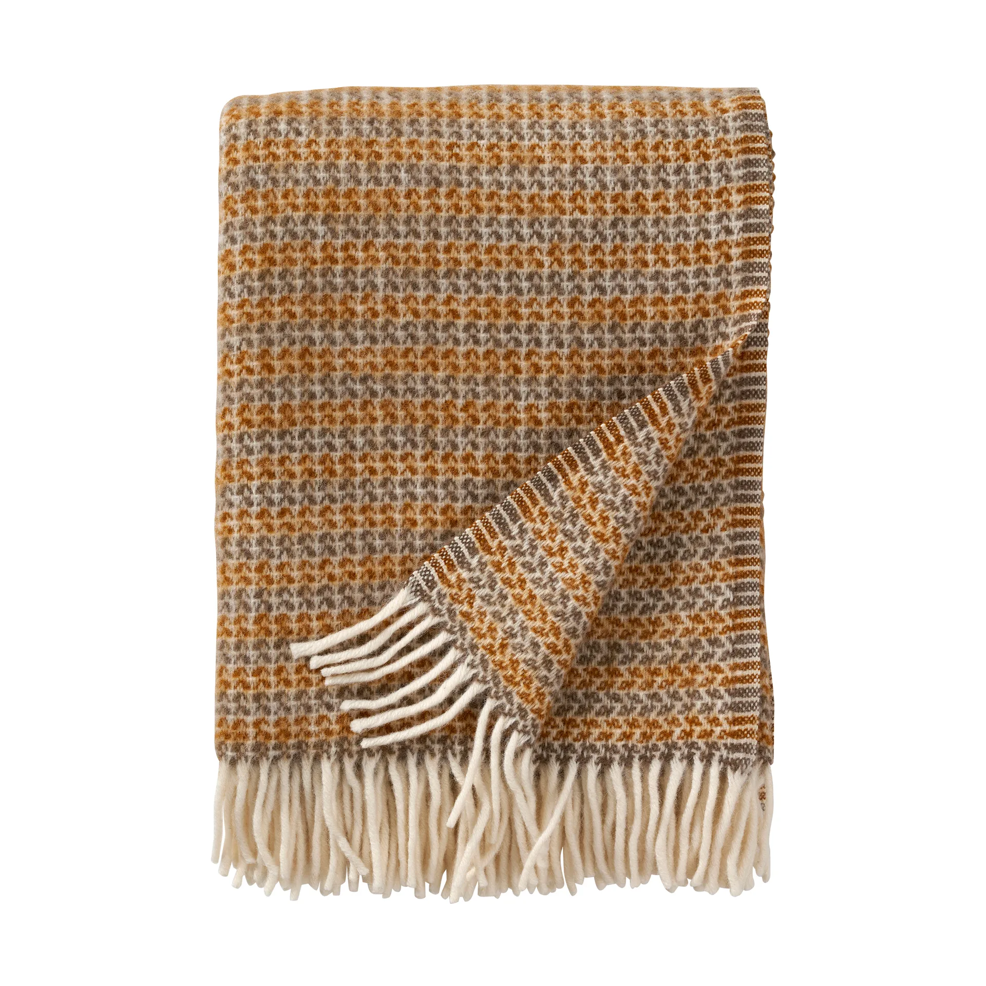 Manta de lã Curve 130x200 cm, Creme caramel Klippan Yllefabrik