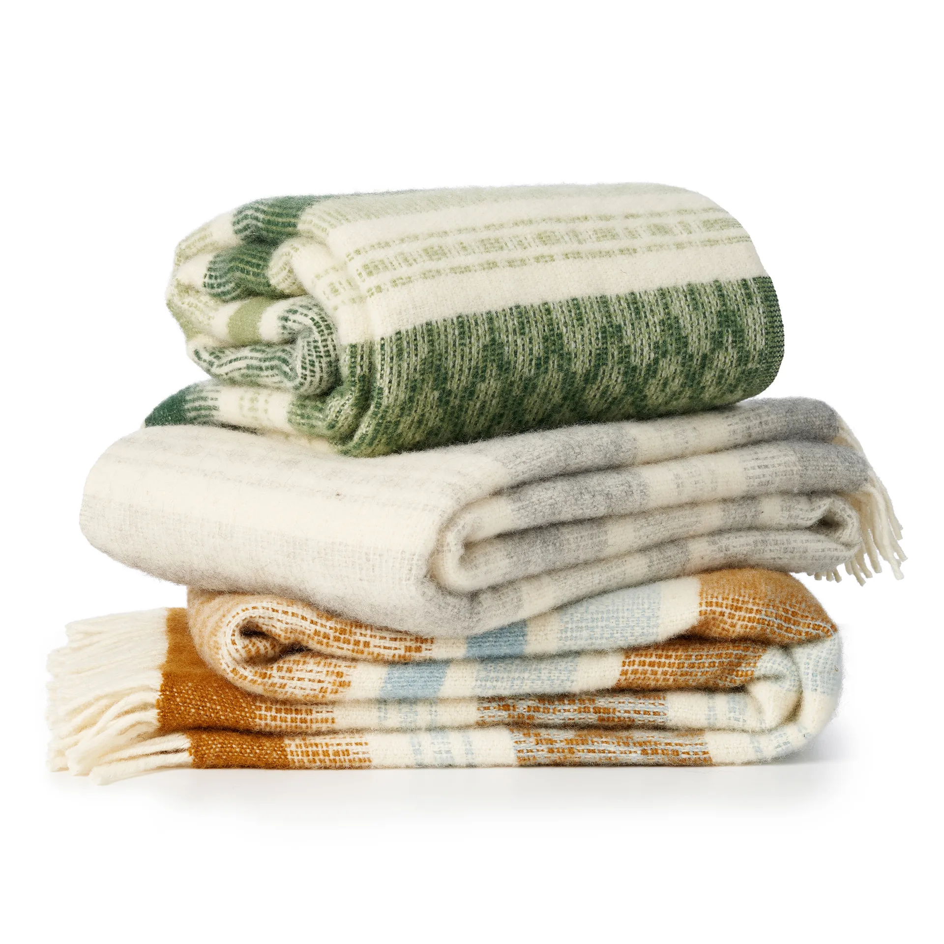 Manta de lã Freja, Âmbar Klippan Yllefabrik