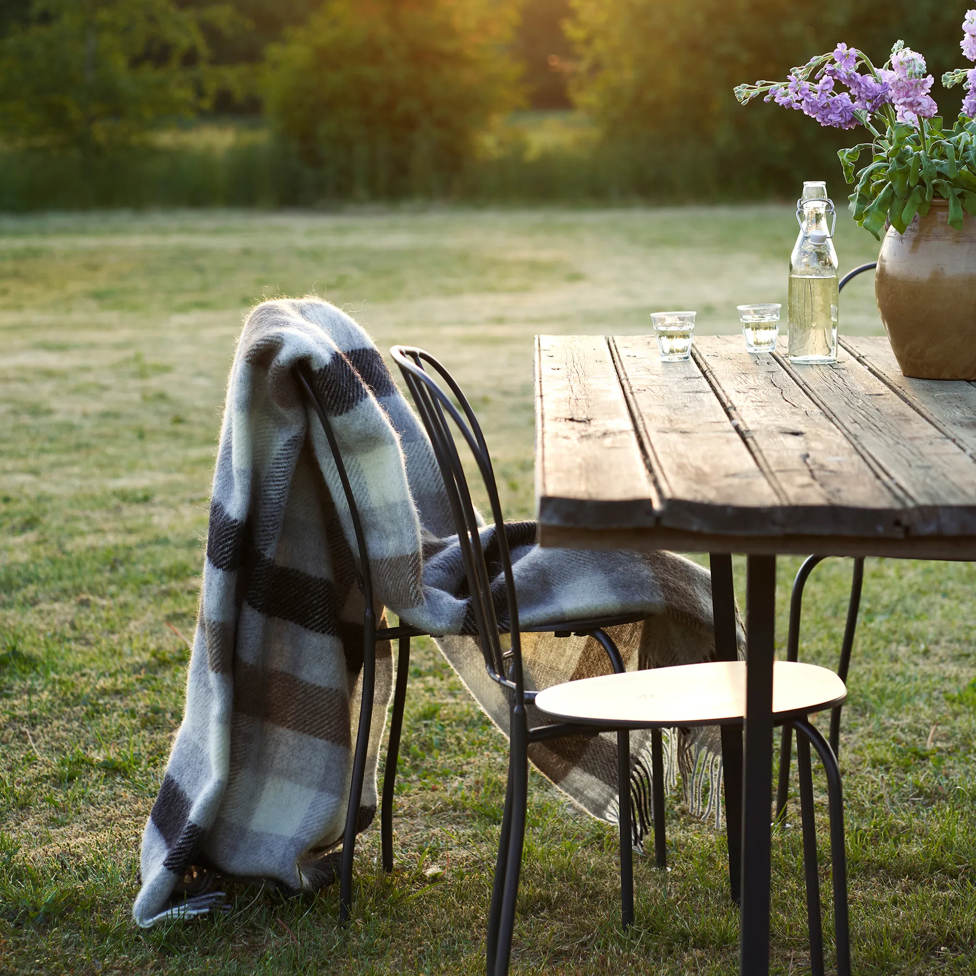 Manta de lã Gotland 130x200 cm, multi cinza Klippan Yllefabrik