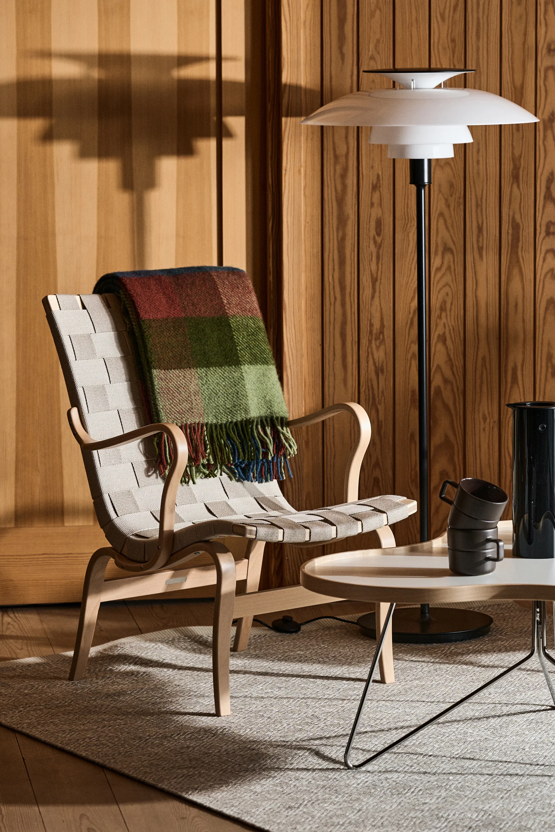 Manta de lã Gotland 130x200 cm, multi-verde Klippan Yllefabrik